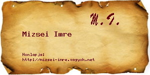 Mizsei Imre névjegykártya