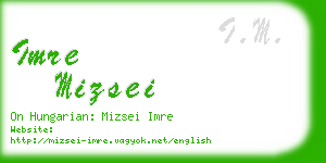 imre mizsei business card